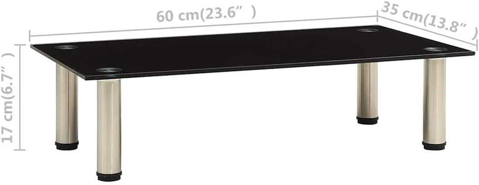 TV staliukas Televizoriaus staliukas, juodas, 60x35x17cm, grūdintas stiklas