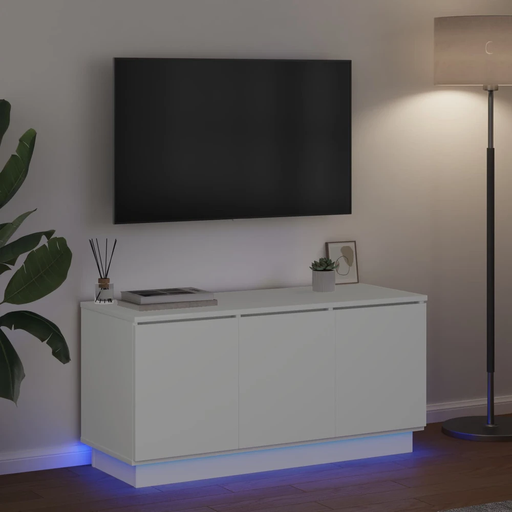 TV staliukas Televizoriaus spintelė 100 x 38 x 49 cm Balta Apdirbta mediena