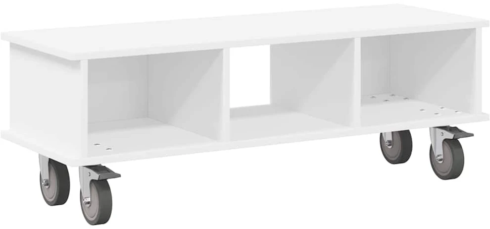TV staliukas Televizoriaus stovas 100 x 35 x 35 cm Balta Apdirbta mediena
