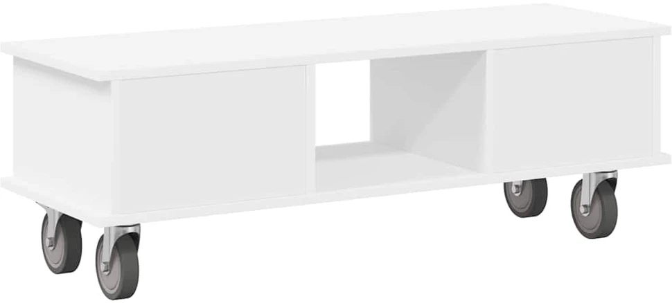 TV staliukas Televizoriaus stovas 100 x 35 x 35 cm Balta Apdirbta mediena