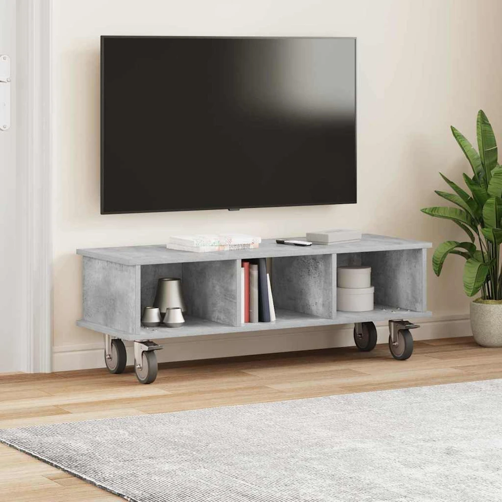 TV staliukas Televizoriaus stovas 100 x 35 x 35 cm Betono pilka