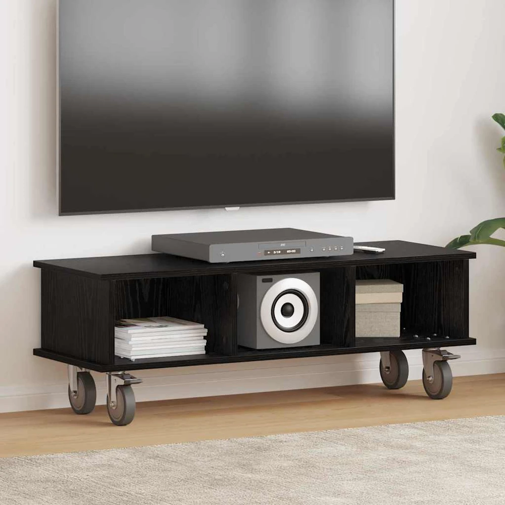 TV staliukas Televizoriaus stovas 100 x 35 x 35 cm Juodas ąžuolas