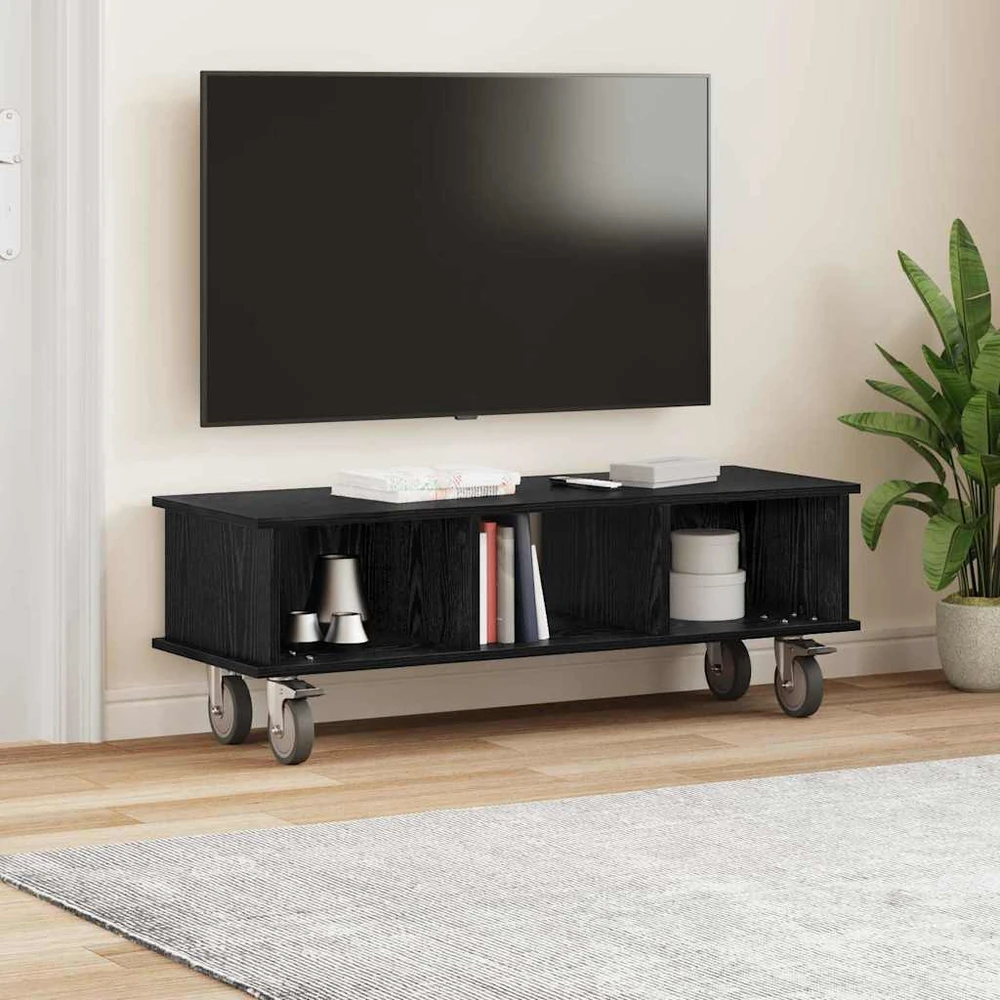 TV staliukas Televizoriaus stovas 100 x 35 x 35 cm Juodas ąžuolas