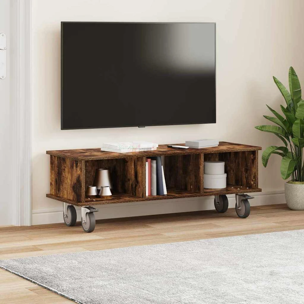 TV staliukas Televizoriaus stovas 100 x 35 x 35 cm Rūkyta ąžuolas