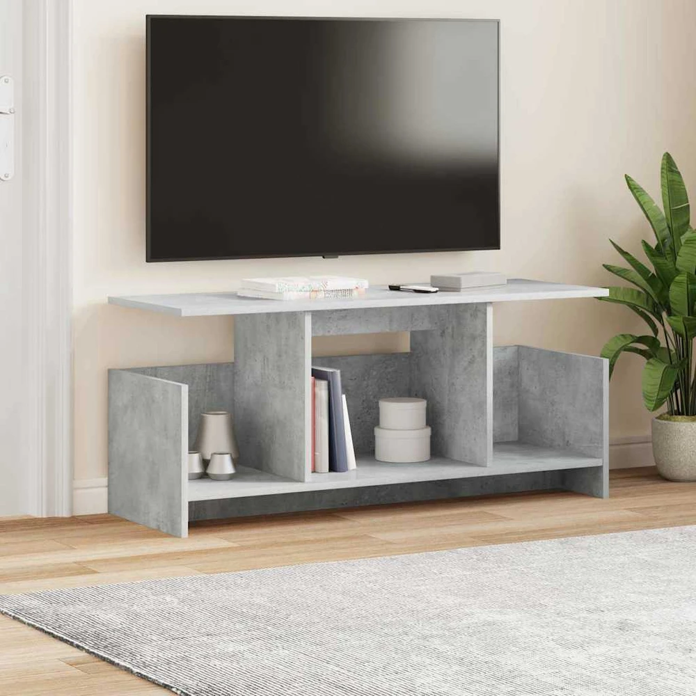 TV staliukas Televizoriaus stovas 102 x 35 x 45 cm Betono pilka