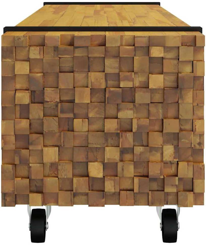 TV staliukas Televizoriaus stovas 110 x 30 x 30 cm Ruda Kieto teka medžio