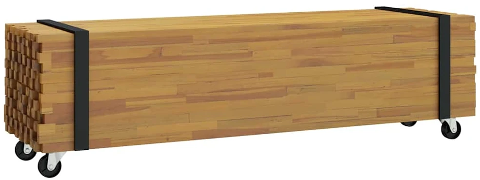 TV staliukas Televizoriaus stovas 110 x 30 x 30 cm Ruda Kieto teka medžio