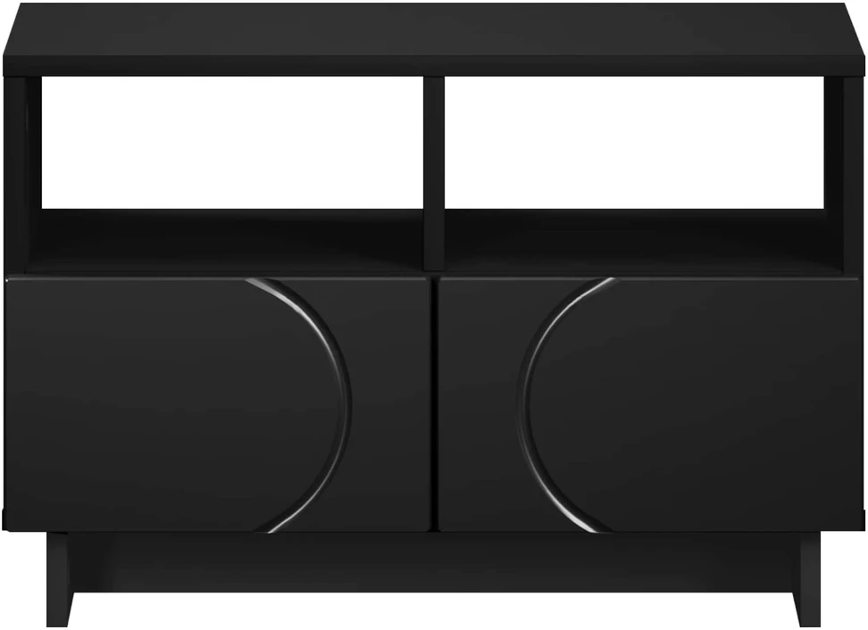 TV staliukas Televizoriaus stovas 60 x 34.5 x 40 cm Juoda Apdirbta mediena