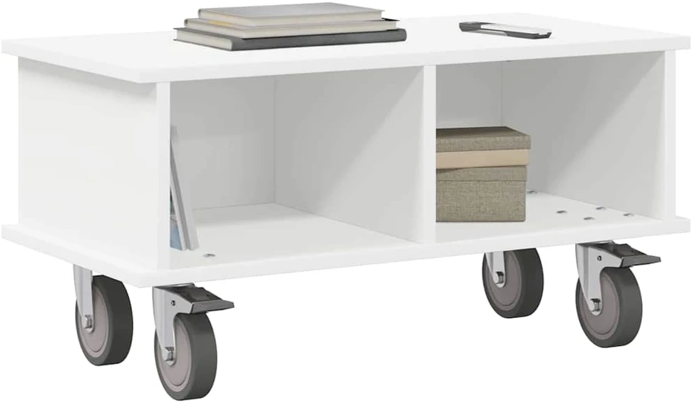 TV staliukas Televizoriaus stovas 68,5 x 35 x 35 cm Balta Apdirbta mediena