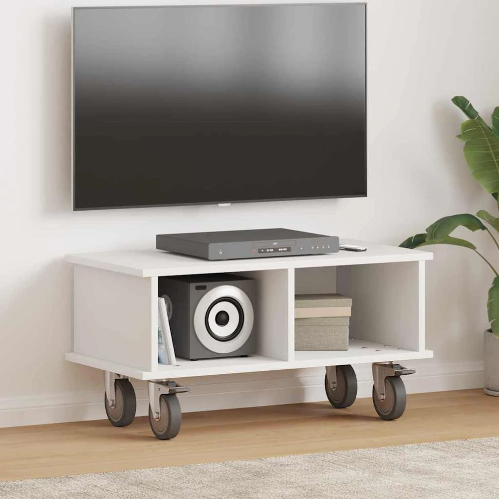 TV staliukas Televizoriaus stovas 68,5 x 35 x 35 cm Balta Apdirbta mediena