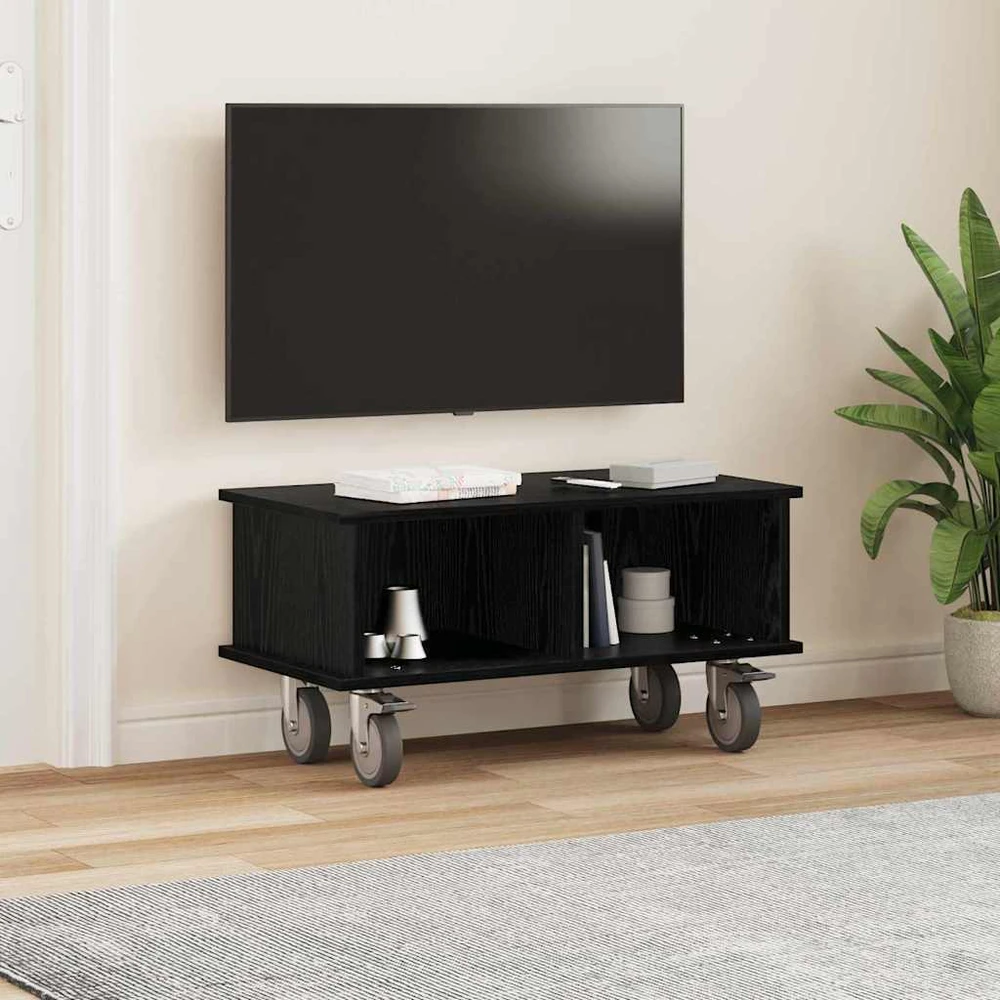 TV staliukas Televizoriaus stovas 68,5 x 35 x 35 cm Juodas ąžuolas