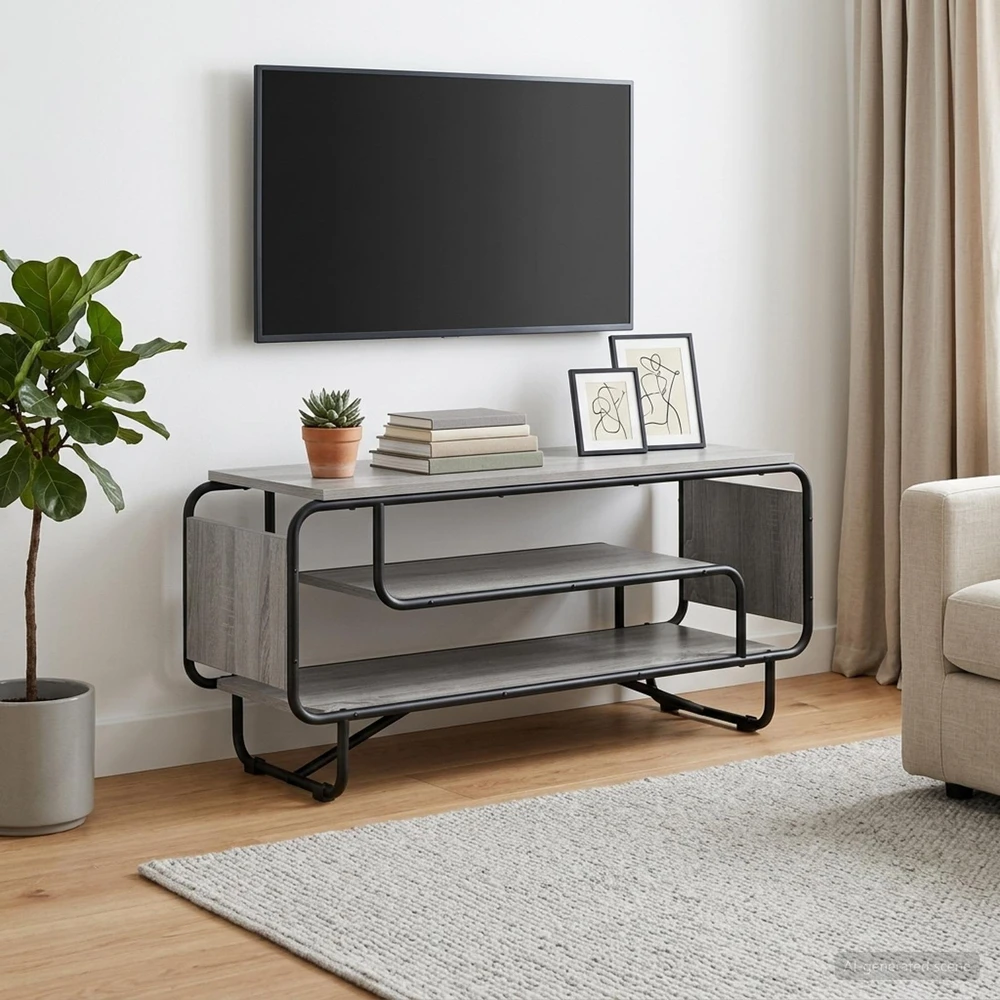 TV staliukas Televizoriaus stovas 98 x 36 x 45 cm Pilka Sonoma