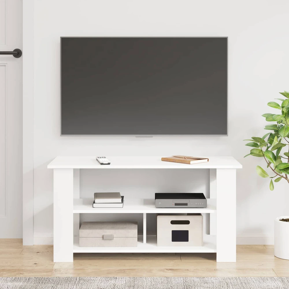 TV staliukas Televizoriaus stovas Balta 100 x 40 x 50 cm