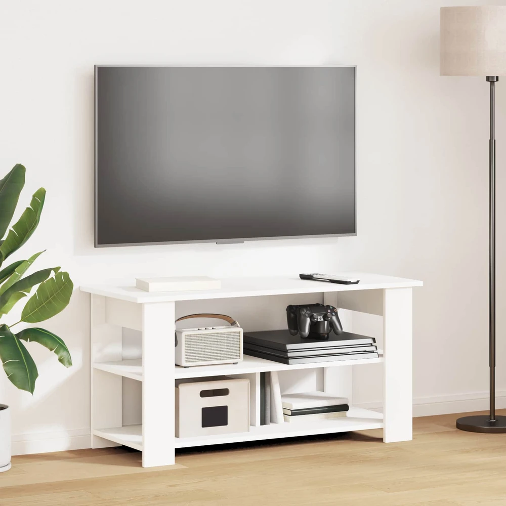 TV staliukas Televizoriaus stovas Balta 100 x 40 x 50 cm