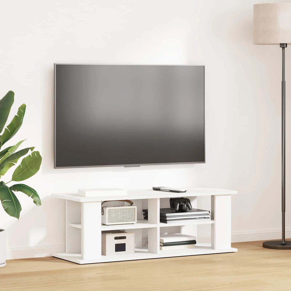 TV staliukas Televizoriaus stovas Balta 96 x 35 x 33,5 cm