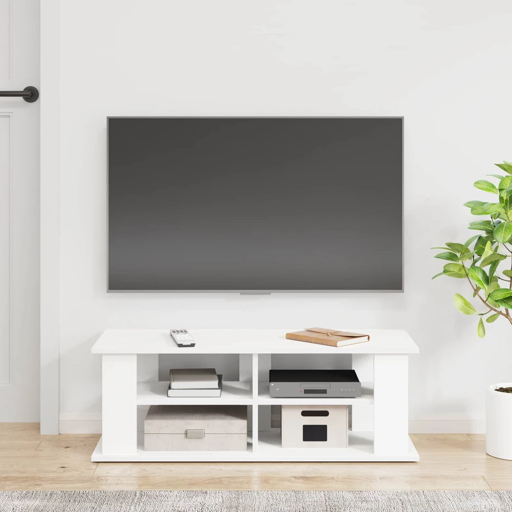 TV staliukas Televizoriaus stovas Balta 96 x 35 x 33,5 cm