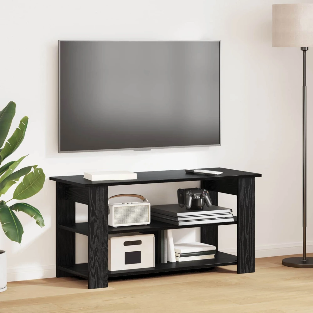 TV staliukas Televizoriaus stovas Juodas ąžuolas 100 x 40 x 50 cm