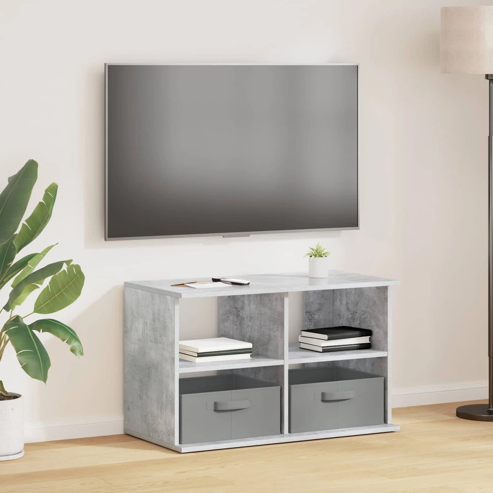 TV staliukas Televizoriaus stovas su stalčių Betono pilka 79 x 40 x 48 cm