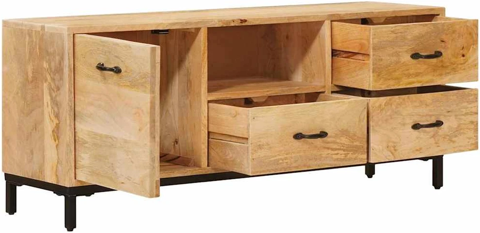 TV staliukas Televizorių stovai Ruda 110 x 30 x 46 cm Kietas mango medis