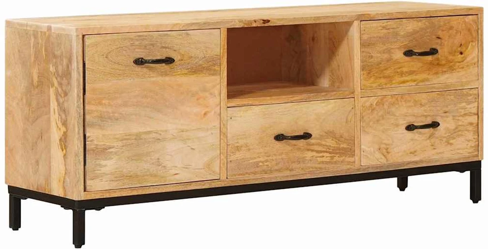 TV staliukas Televizorių stovai Ruda 110 x 30 x 46 cm Kietas mango medis