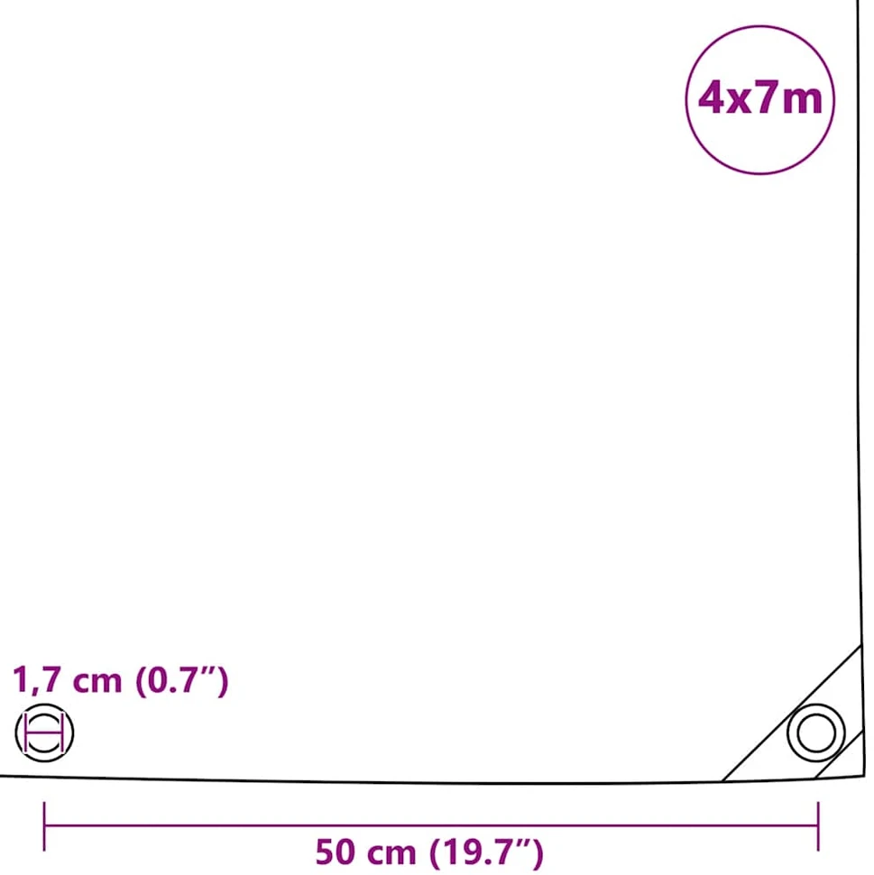 Tentas, 650g/m², 4x7m, žalias