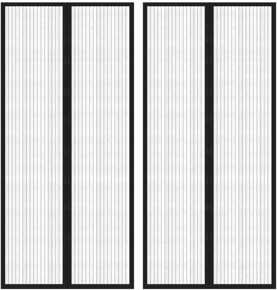 Tinkleliai nuo vabzdžių durims, 2vnt., juodi, 210x90cm