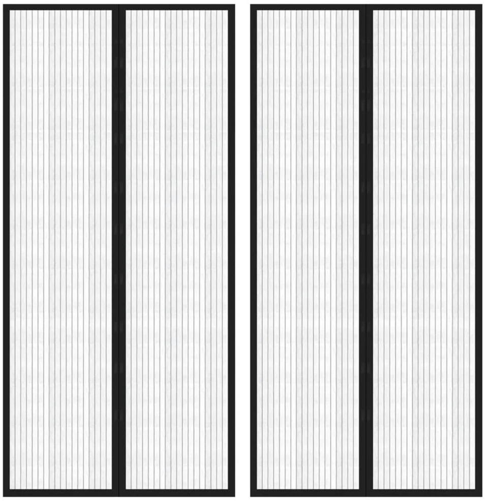 Tinkleliai nuo vabzdžių durims, 2vnt., juodi, 220x110cm