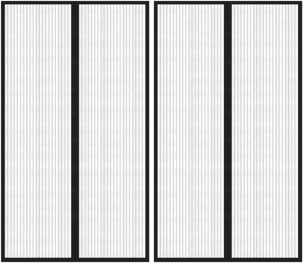 Tinkleliai nuo vabzdžių durims, 2vnt., juodi, 200x80cm