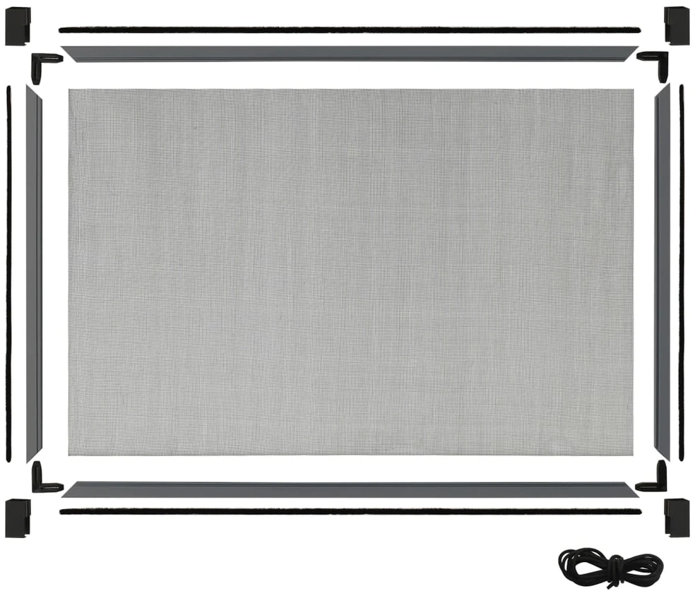 Tinklelis nuo vabzdžių langams, antracito, (75-143)x50cm