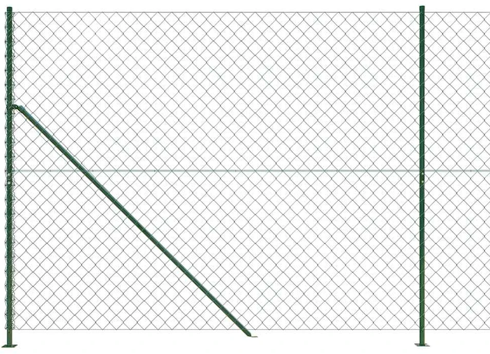 Tinklinė tvora su flanšais, žalios spalvos, 1,4x25m