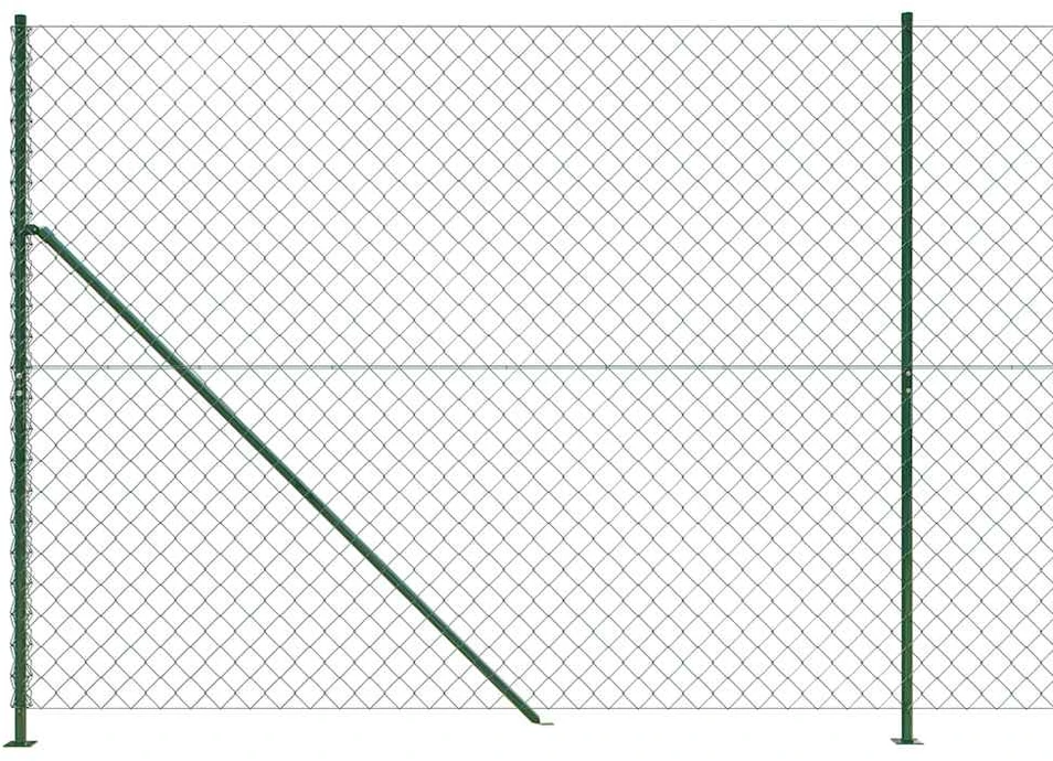 Tinklinė tvora su flanšais, žalios spalvos, 1,4x10m