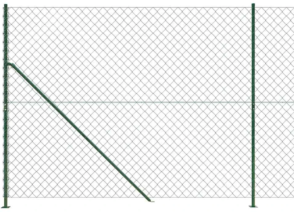 Tinklinė tvora su flanšais, žalios spalvos, 1,6x25m