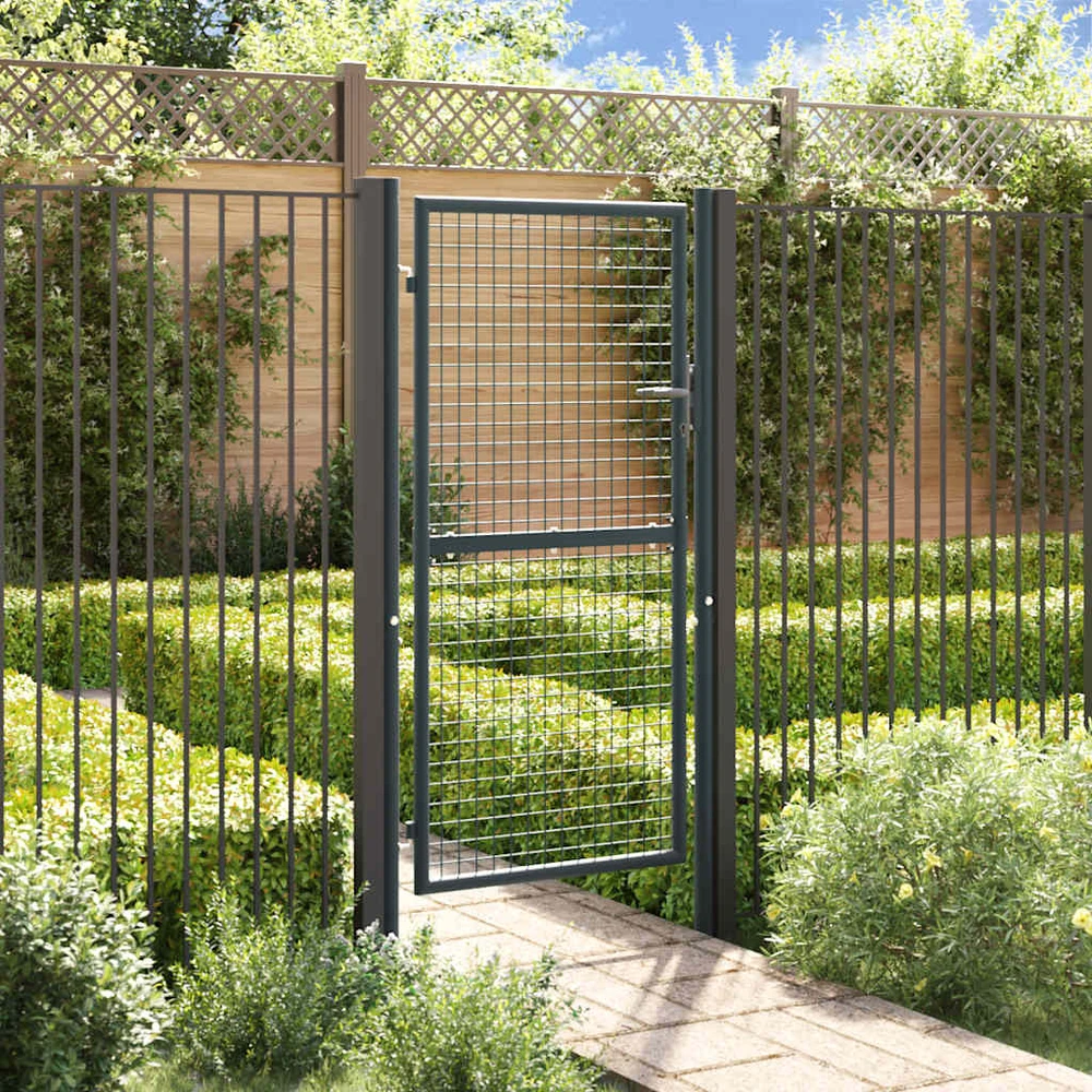 Tinkliniai sodo vartai, pilki, 100x225cm, galvanizuotas plienas