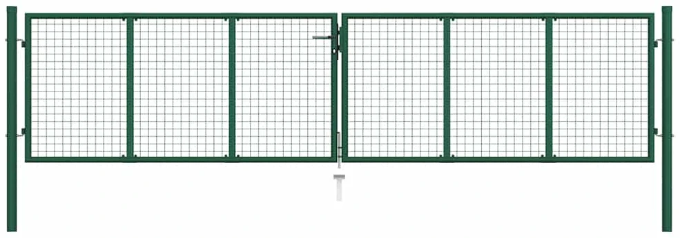 Tinkliniai sodo vartai, žalios spalvos, 390x100cm, plienas