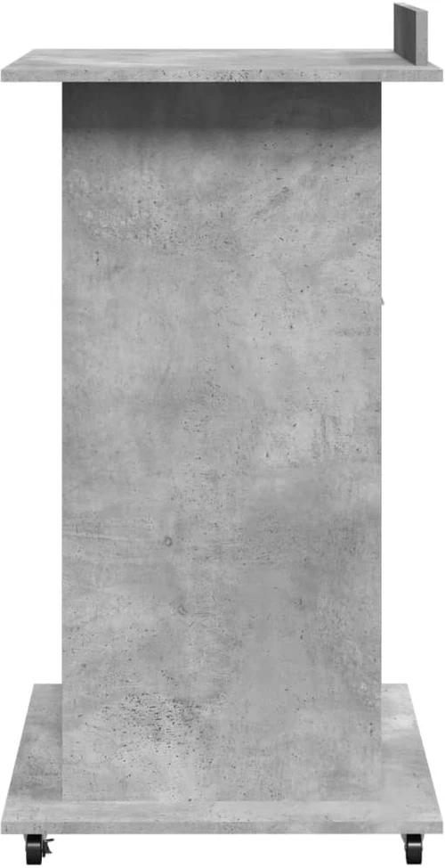 Tribūna su ratukais ir stalčiumi, betono, 55x55x107cm, mediena