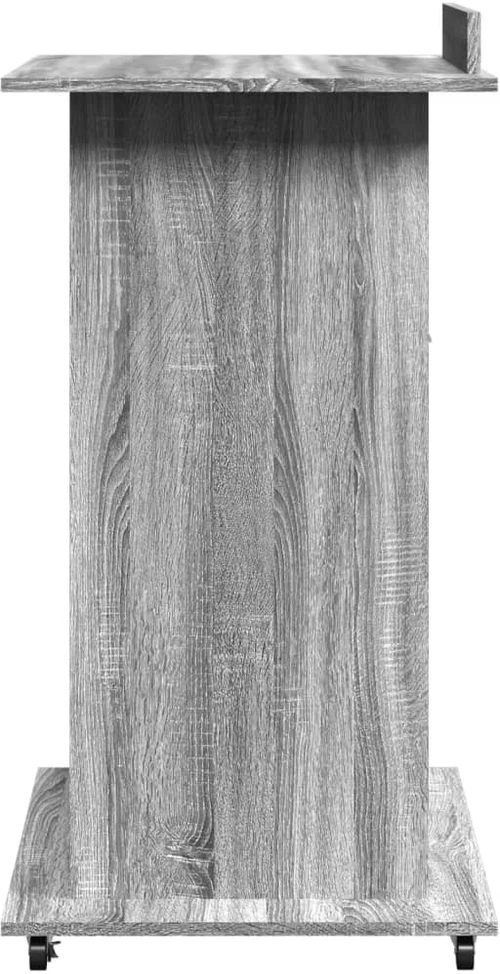 Tribūna su ratukais ir stalčiumi, pilka, 55x55x107cm, mediena