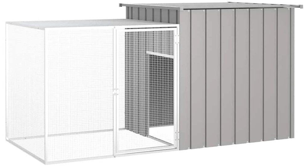 Triušių narvas, pilkas, 200x91x100cm, galvanizuotas plienas