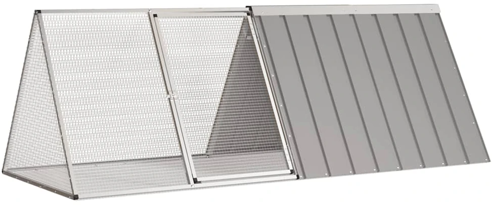 Triušių narvas, pilkas, 201,5x80,5x71cm, galvanizuotas plienas