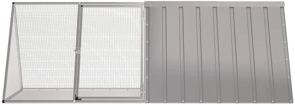 Triušių narvas, pilkas, 201,5x80,5x71cm, galvanizuotas plienas