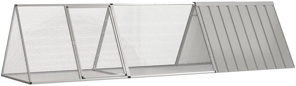 Triušių narvas, pilkas, 302,5x80,5x71cm, galvanizuotas plienas