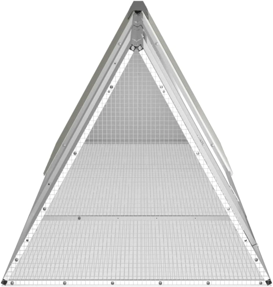 Triušių narvas, pilkas, 302,5x80,5x71cm, galvanizuotas plienas