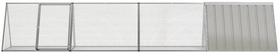 Triušių narvas, pilkas, 403,5x80,5x71cm, galvanizuotas plienas