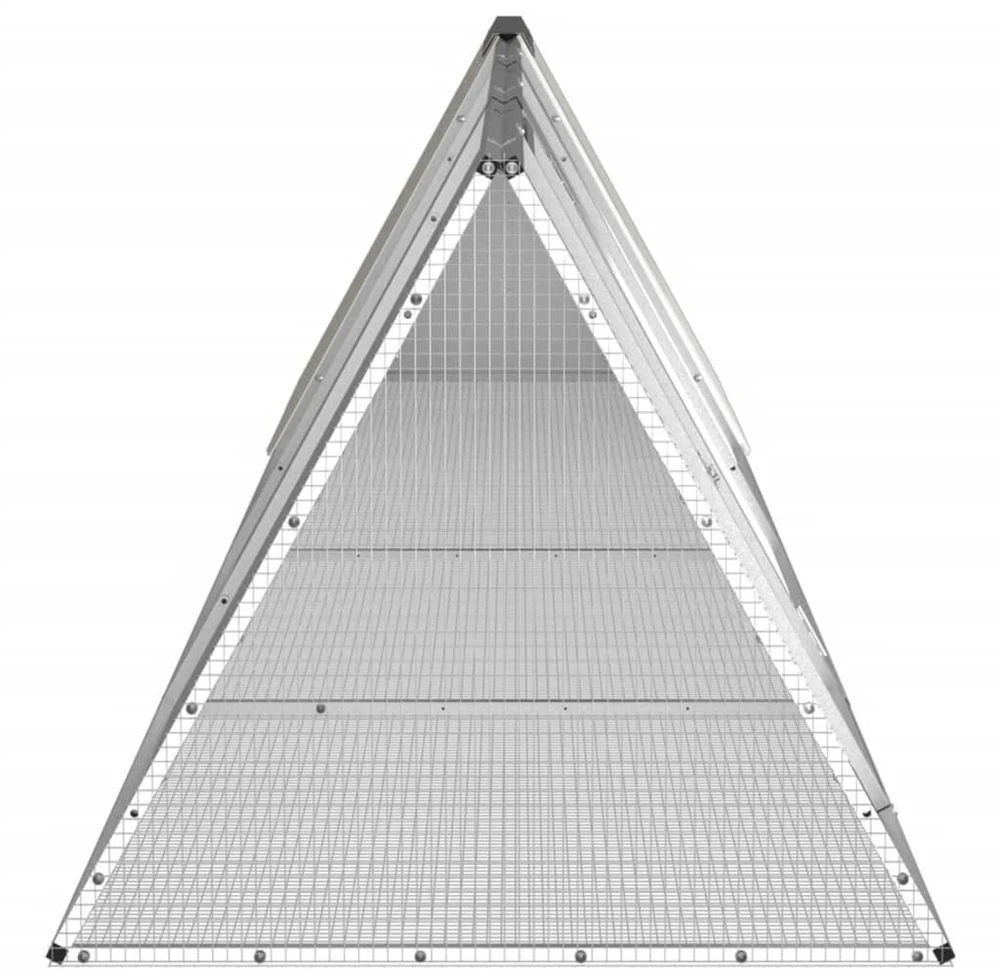 Triušių narvas, pilkas, 403,5x80,5x71cm, galvanizuotas plienas