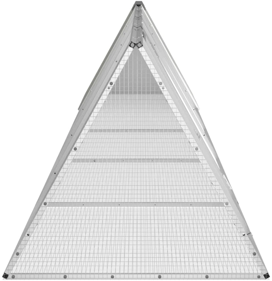 Triušių narvas, pilkas, 504,5x80,5x71cm, galvanizuotas plienas