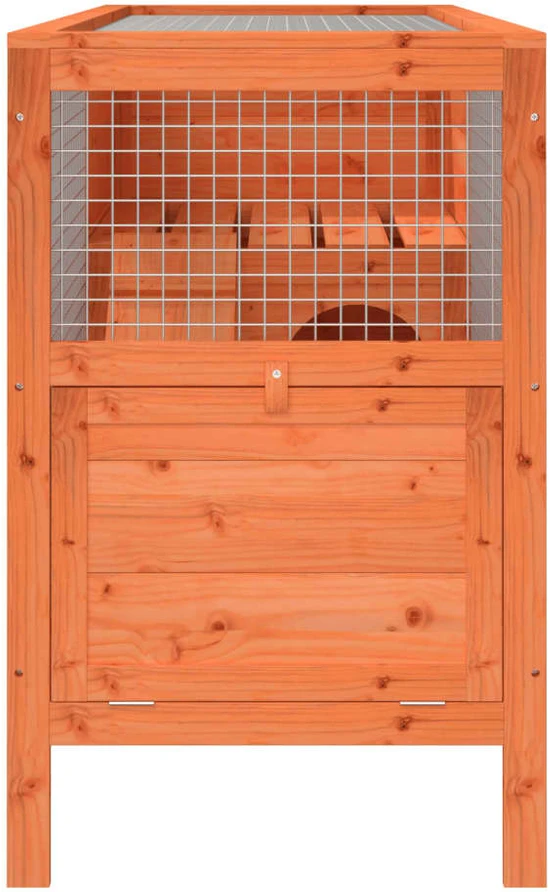 Triušių narvas, rudas, 103x44x69,5cm, pušies medienos masyvas