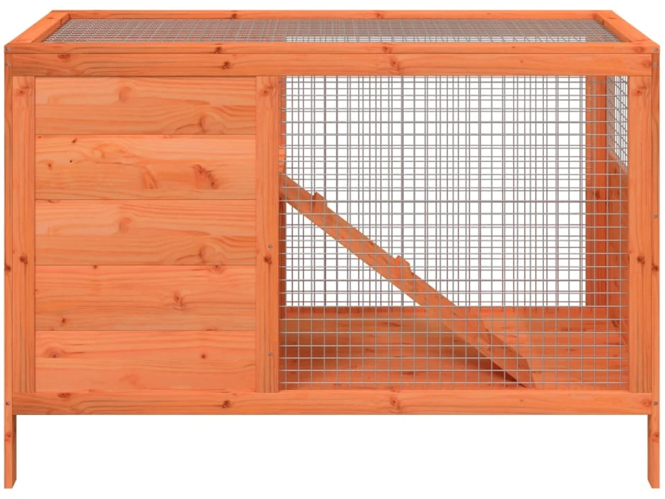 Triušių narvas, rudas, 103x44x69,5cm, pušies medienos masyvas
