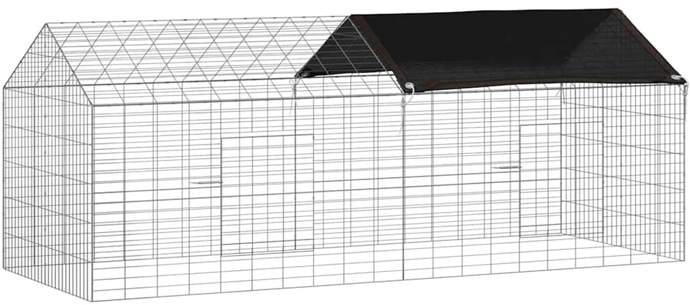 Triušių narvas Sidabro 200 x 78 x 78 cm Cinkuota plienas