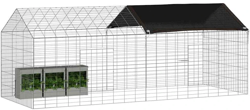 Triušių narvas Sidabro 200 x 78 x 78 cm Cinkuota plienas