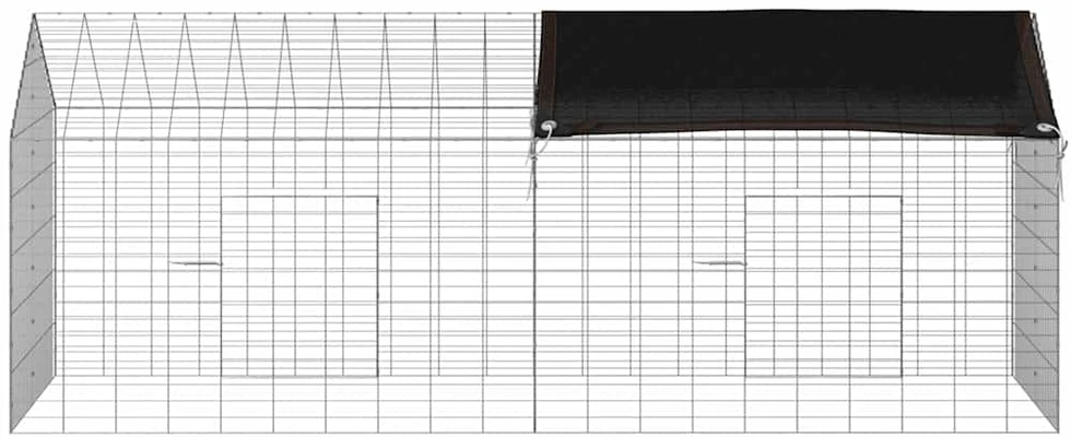 Triušių narvas Sidabro 200 x 78 x 78 cm Cinkuota plienas