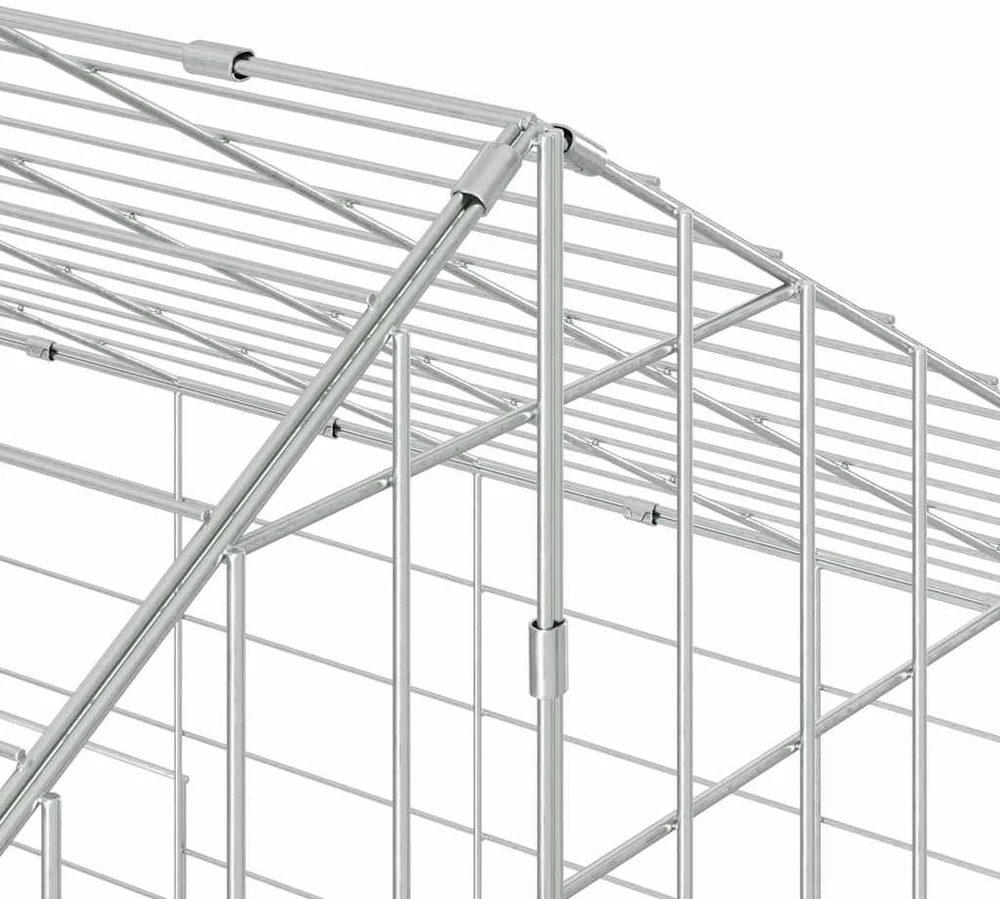 Triušių narvas Sidabro 200 x 78 x 78 cm Cinkuota plienas